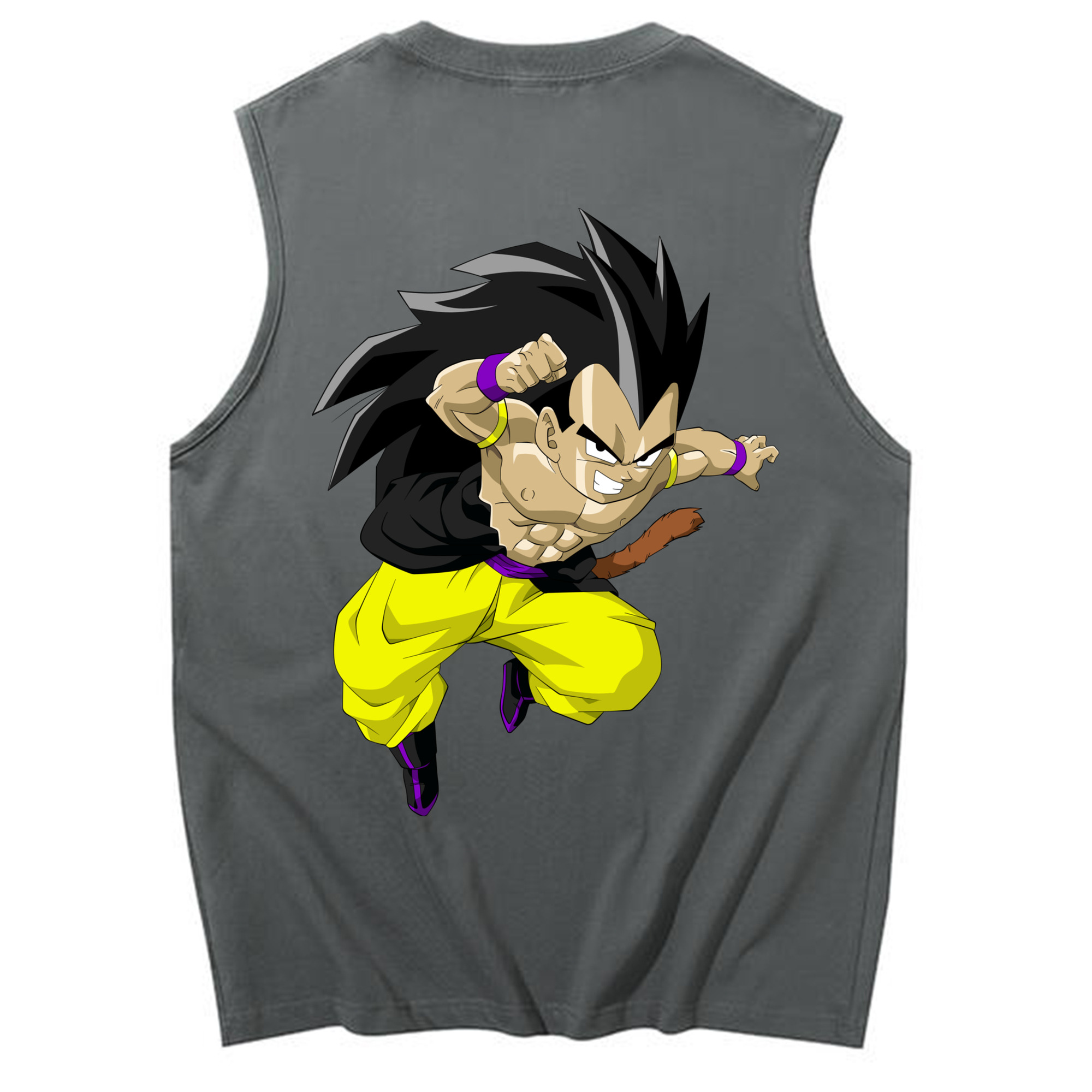 （画像用） ドラゴンボール ベジータ四世（Bejīta Yonsei）DRAGON BALL Vegeta IV コットン100％タンクトップ（背面プリント）